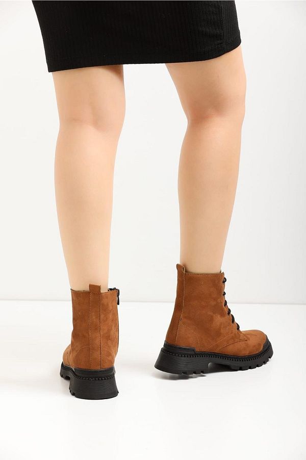 Ayakkab Ulkesi Bound Zippered Non Slip Sole Tan Color Women s Boots Trendyol