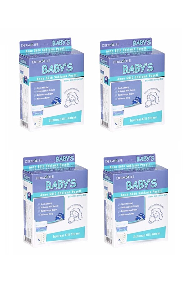 Dermolife Baby's Anne Sütü Saklama Poşeti Torbası - 20'li 4 Paket
