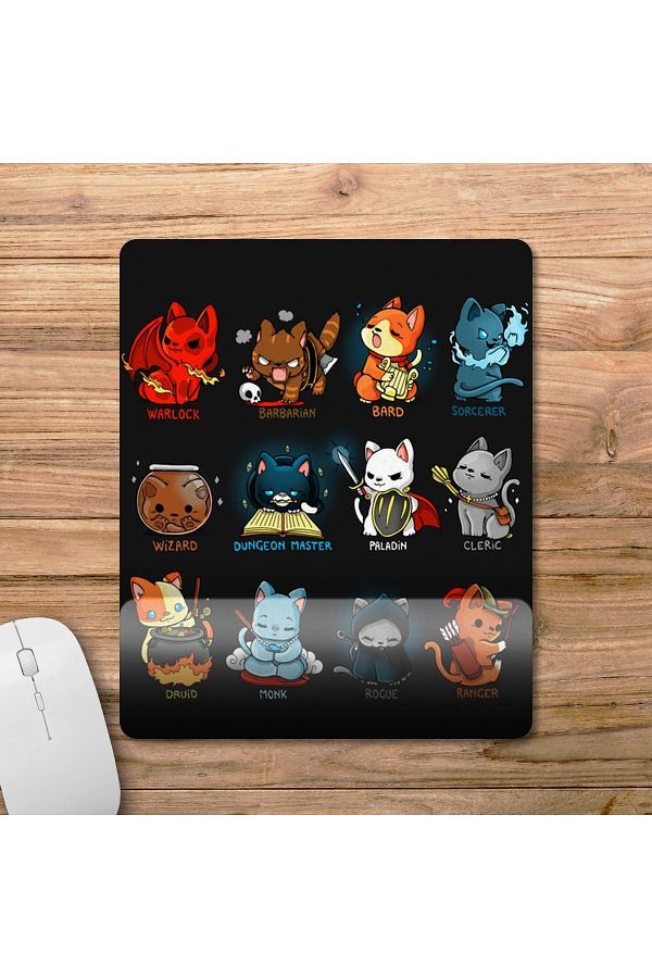 Pixxa-Cat Classes Dnd Frp Rpg Role Playing Wrist Supported Mousepad Model - 1 1