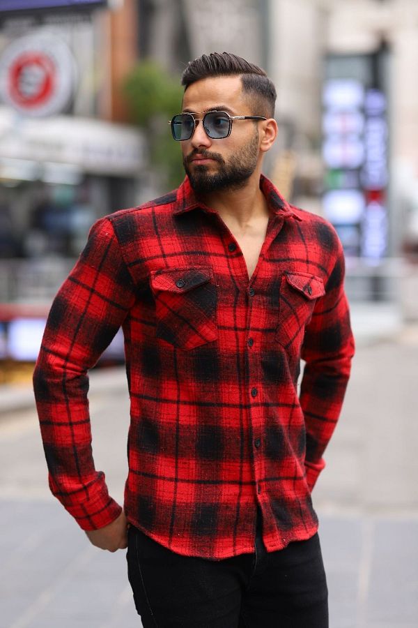 Red lumberjack shirt outlet