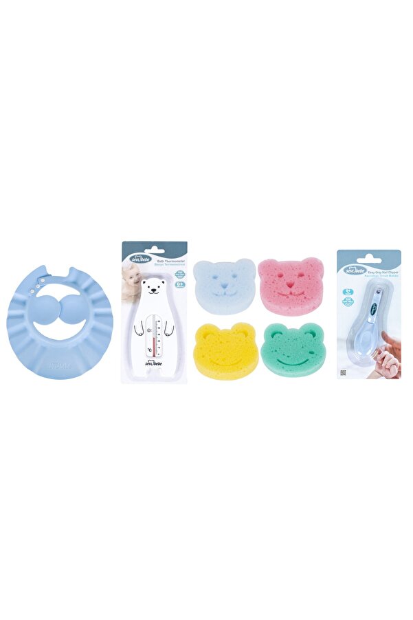 Sevi Bebe Bebek Banyo Seti(banyo Şapkası+banyo Derecesi+banyo Süngeri+kavramalı Makas)