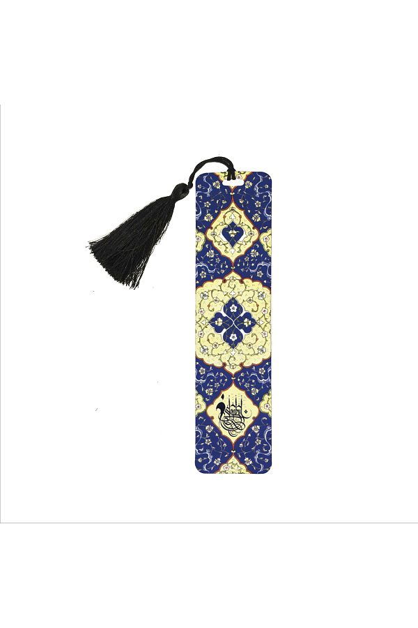 BAKSEPETE-Rumi Pattern Printed Tasseled Bookmark Bookmark, bookmark-130 1