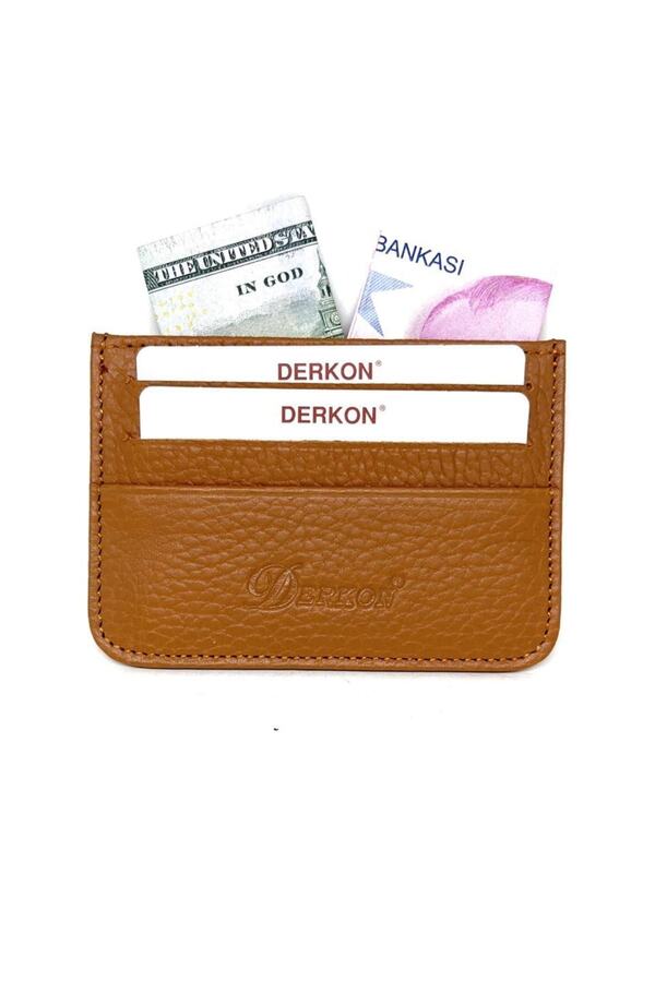 DERKON-Genuine Leather Thin Unisex Card Holder 1