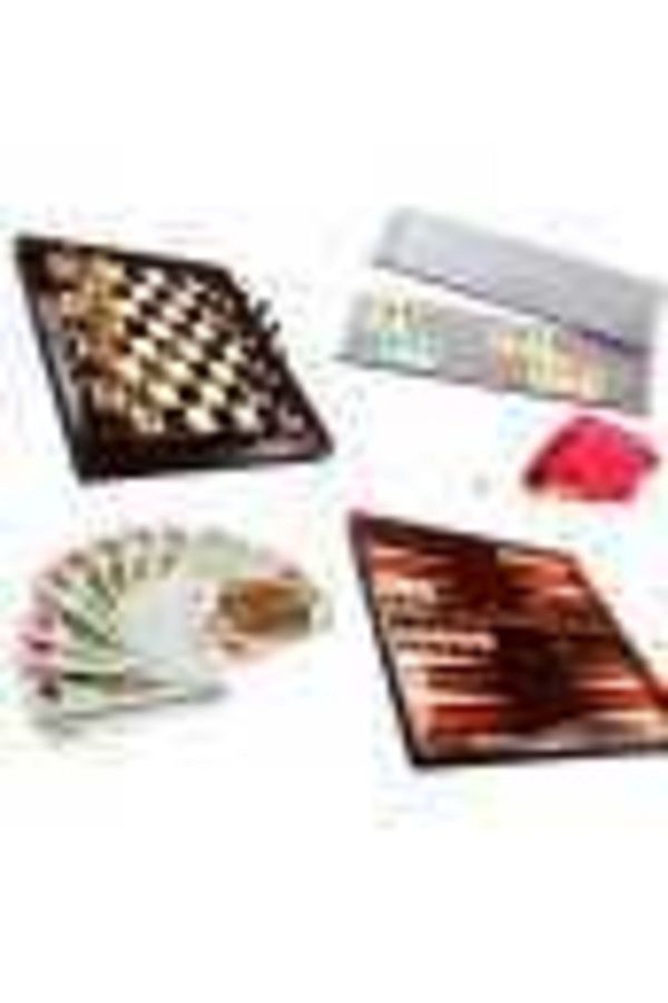 megame-Chess-backgammon- Checkers-ockey Game Set with Playing Cards Gift 1
