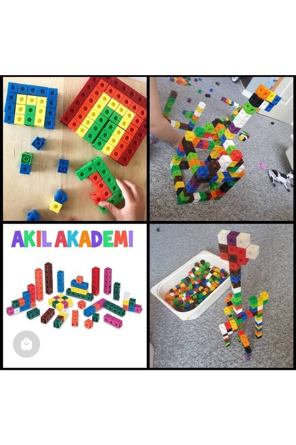 Gazi Kırtasiye-Snap-on Unit Cubes - Snap Cubes - Math Cubes - Mind Cubes - 50 Pieces - 2x2x2 Cm 1