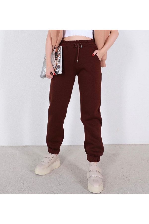 LADY FACE Special Design Elastic High Waist Full Winter 3 Thread Raised Women s Sweatpants Trendyol