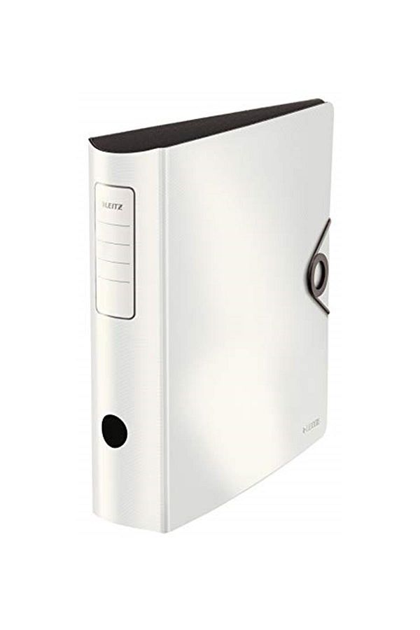 Leitz-180 °   Active Solid Wide Folder, White, A4, 82 mm Wide Round Back, with Elastic Band, 1