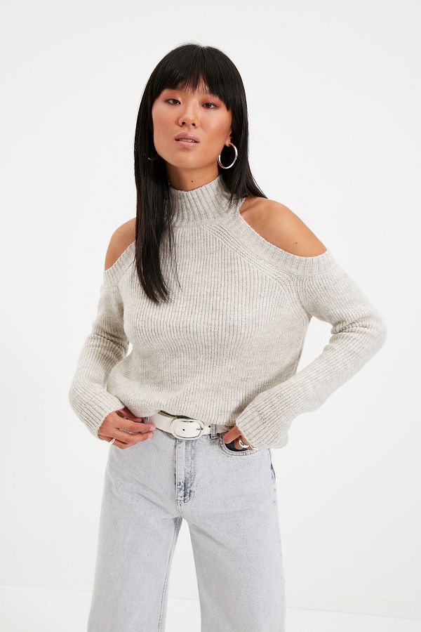 Trendyol Collection-Strickpullover mit Steindetails und Ausschnitten – TWOAW20XS0006 1