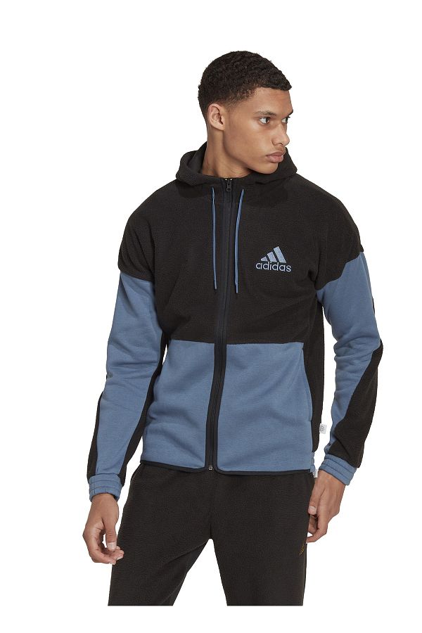 adidas Colorblock Sherpa Fleece Full Zip Hoodie Trendyol