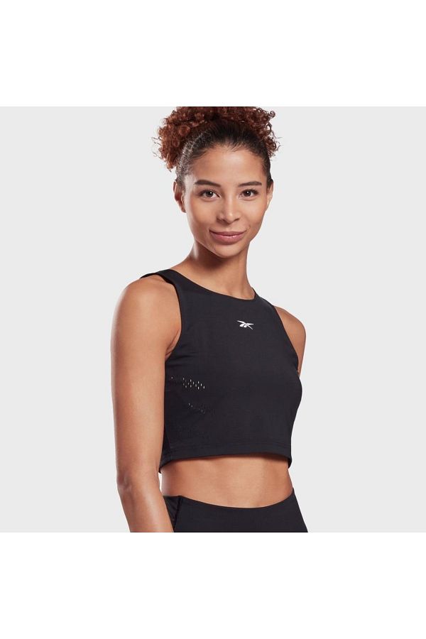 Reebok Gl2605 Perform Perforated Crop Top Women s Black T Shirt Trendyol