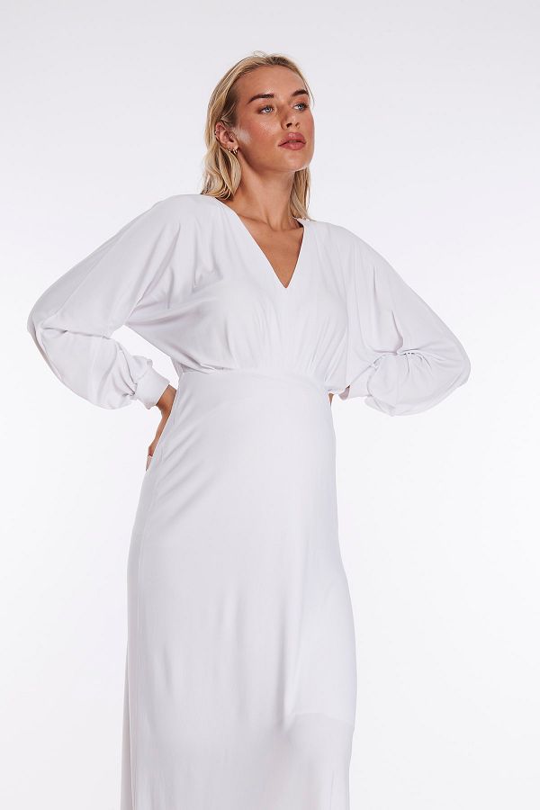 Lyn Mama Asteria White Maternity Evening Dress Trendyol