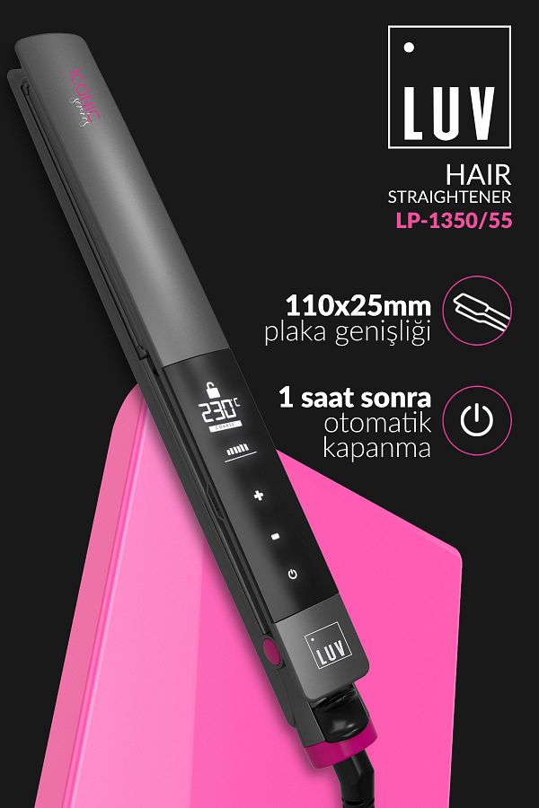 LUV Iconic Series Touch Digital Screen Tourmaline Ceramic Thin Plate Hair Straightener Trendyol