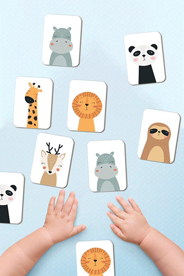 Enjoymydesign Ahşap Zeka Kartları Eşleştirme Oyunu Hafıza Kartı Ahşap Eğitici Puzzle Oyuncak