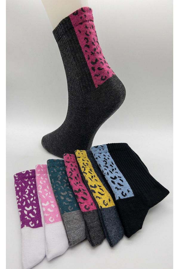 C HO Socks 6 Pairs Women Puma Patterned Combed Cotton Tennis College Socks Trendyol