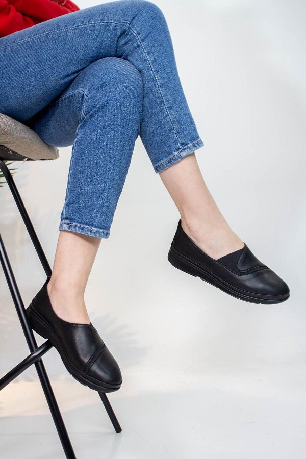 Moda Anna-Elastic Anatomical Leather Sole Women's Shoes 2015 Black 1