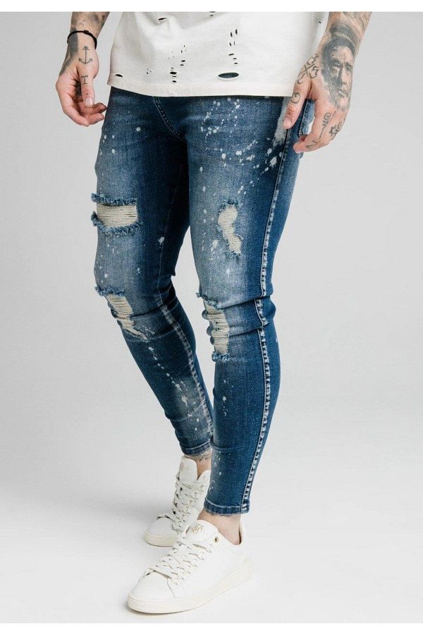 Siksilk Men s Blue Distressed Riot Jeans Trendyol