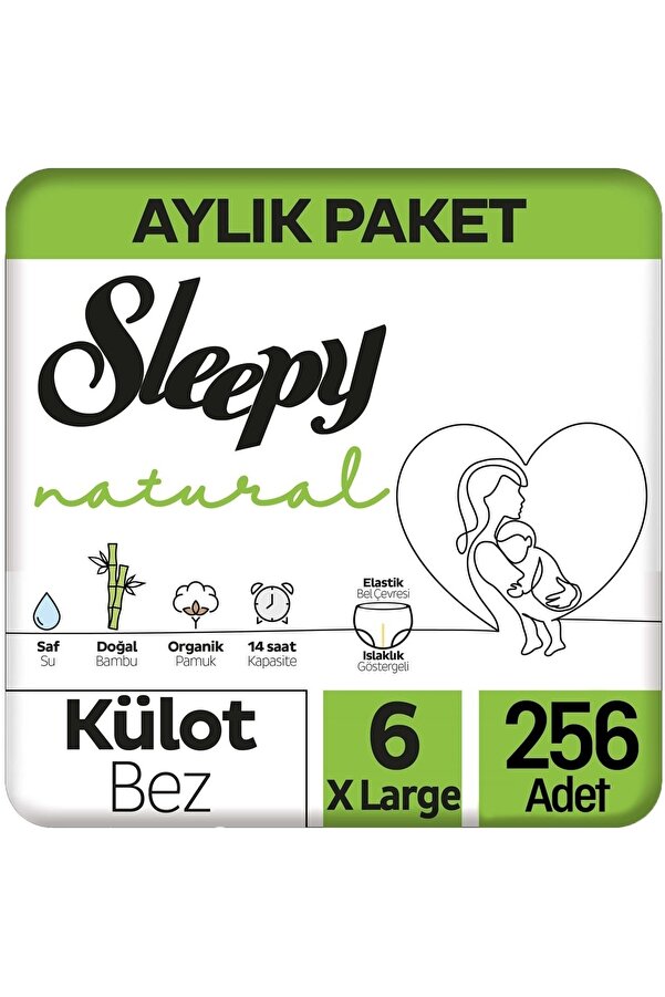 Sleepy Natural 6 Beden Külot Bebek Bezi 64x4 256 Adet