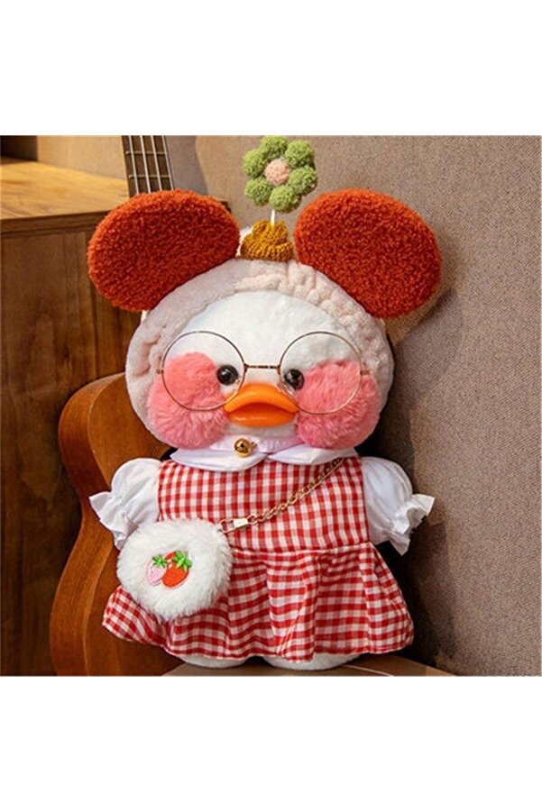 Zigver Kawaii Karikatür Lalafanfan 30cm Ördek Peluş Doğum Günü Hediyesi