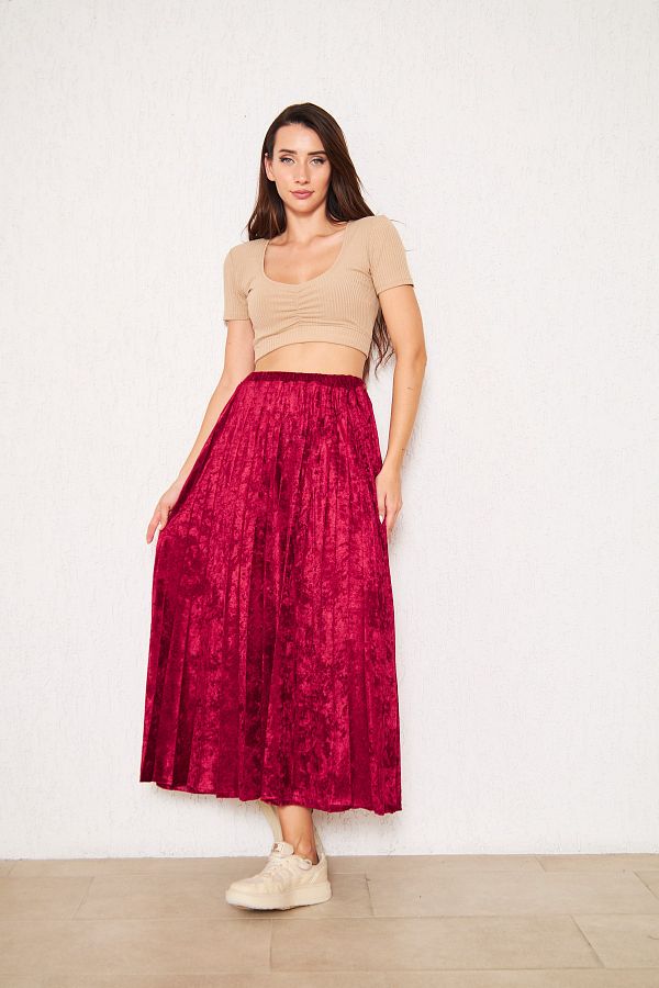 comstar Red Lined Velvet Long Skirt Velvet Skirt Lined Skirt Long Skirt Trendyol