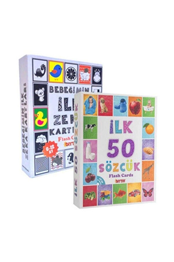 DIY Toys Diytoy Flash Cards Ilk 50 Sözcük + Bebeğimin Ilk Zeka Kartları E0123