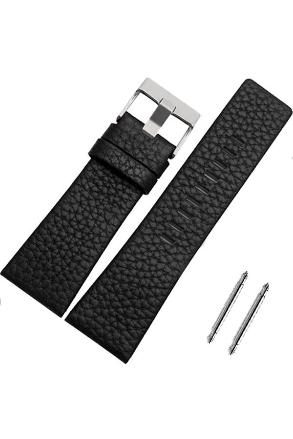 MercanSaat Diesel Watch Compatible Black Color Genuine Leather Watch Band 24x22mm Trendyol