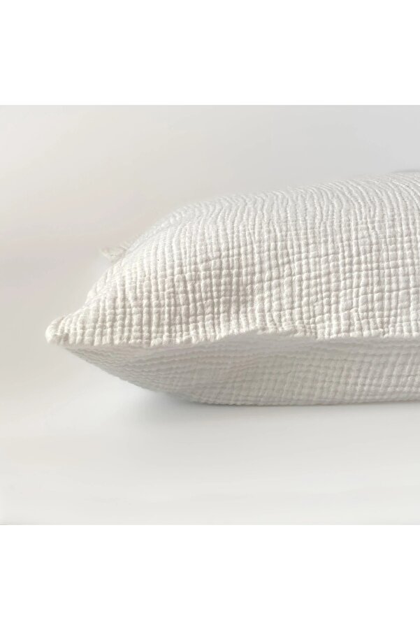 Anne Sesi Multi Müslin Yastık Kılıfı %100 Organik Pamuk , 50x70 Cm (KIRIK BEYAZ)