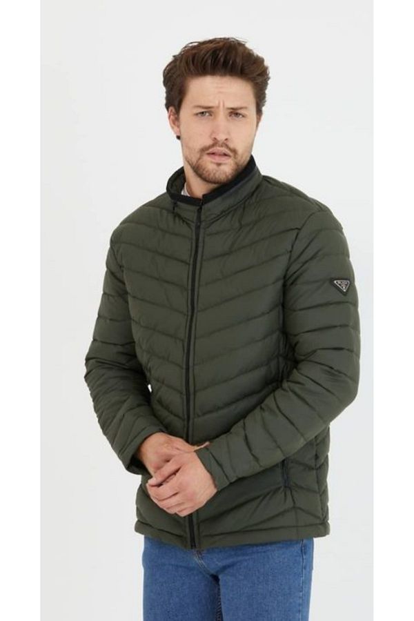 BLACKMOOD Men s Slim fit Waterproof Thick Winter Jacket Khaki m5323 Trendyol