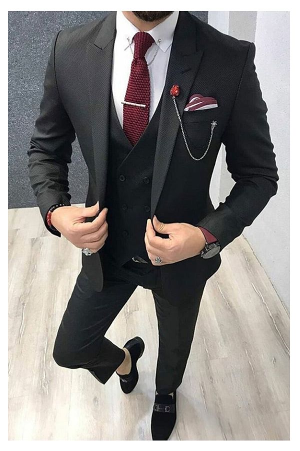 Biceq Collection Men s Slim Fit Vest Suit Collar Ornament and Tie Gift Trendyol