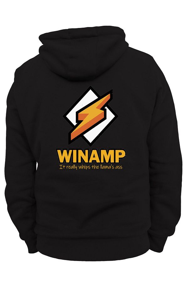 remonz-Imprimat pe spate Winamp, 100% bumbac, 3 fire. Hanorac foarte gros cu căptușeală din lână 1