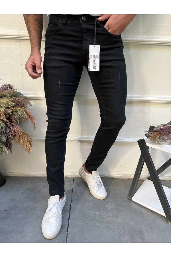 Newtime-Men's Jeans Skinny Fit Black With Nails 1