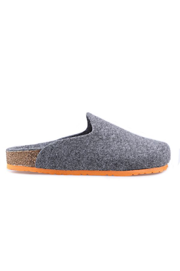 Uniqueqoop Berlin Cork Sole Imported Wool Felt Slippers Trendyol