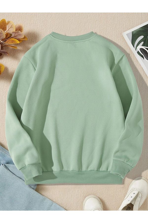 LePold Mint Green Brooklyn Printed Girls Boys Sweatshirt Trendyol