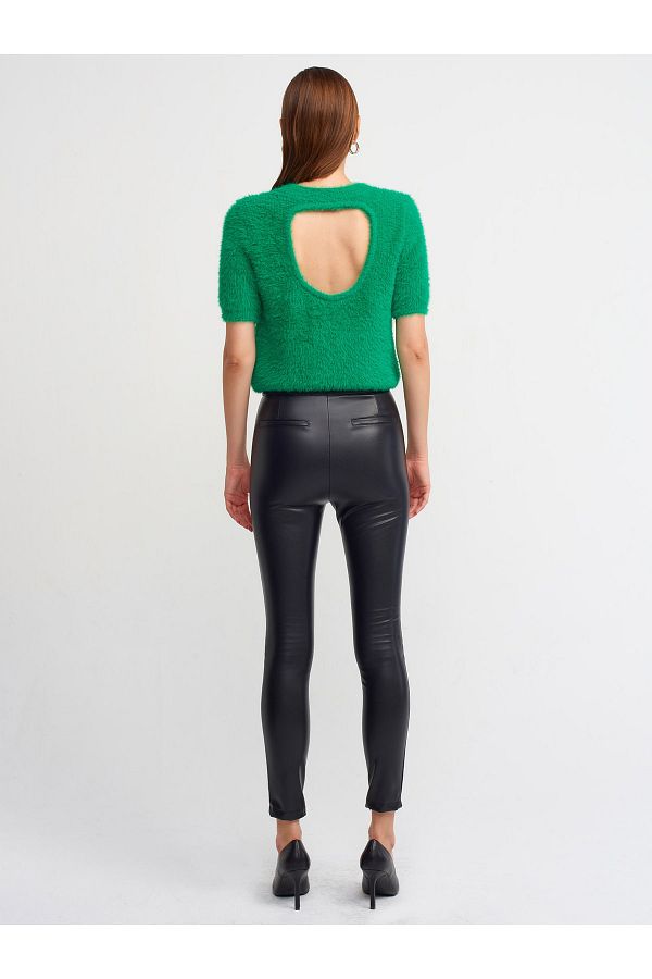 Dilvin 70377 Faux Leather Leggings black Trendyol