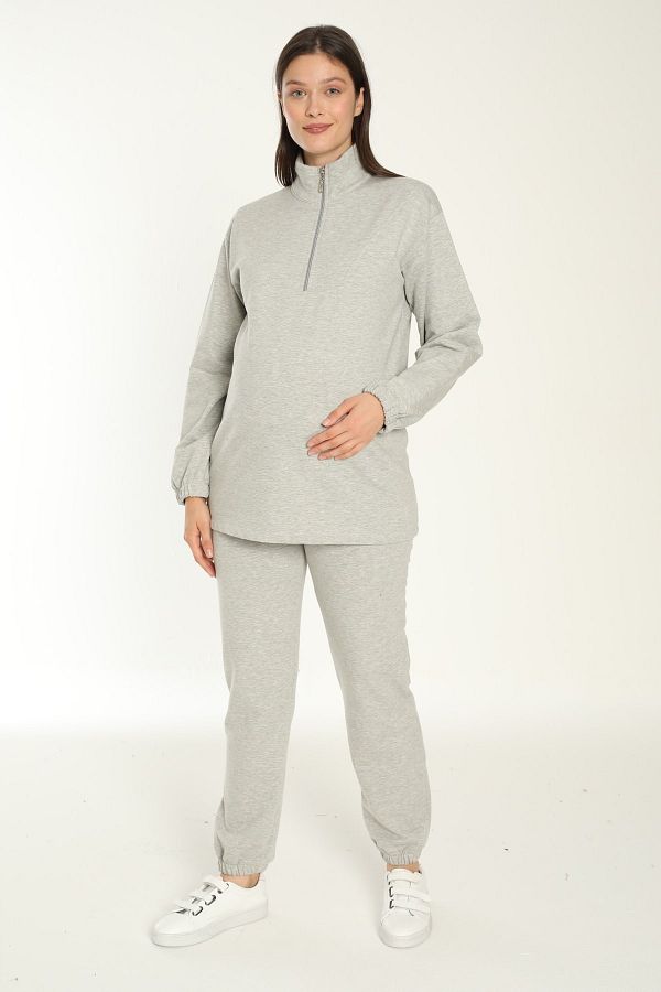 Miss Dunya Lissa Gray Maternity and Maternity Tracksuit Set Trendyol