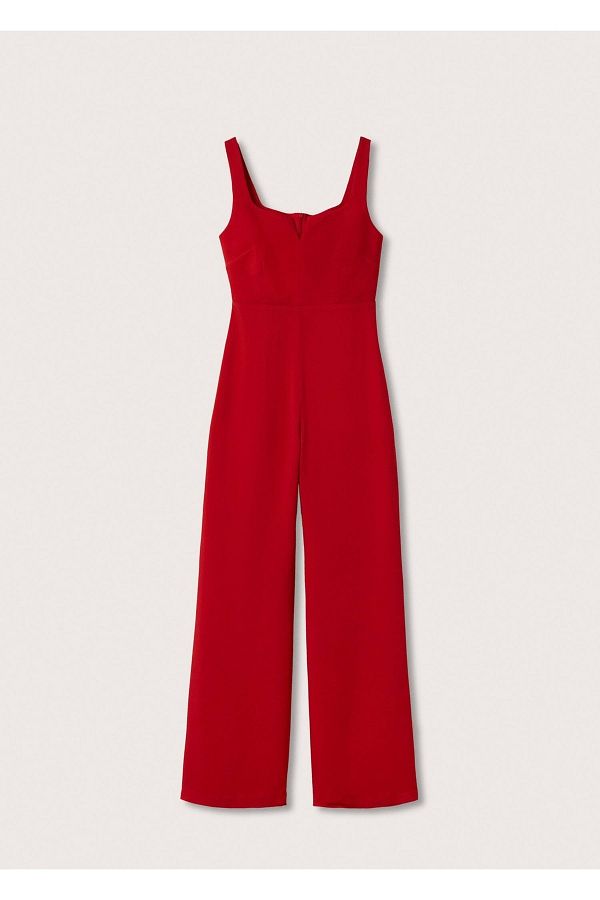 Red jumpsuit mango outlet