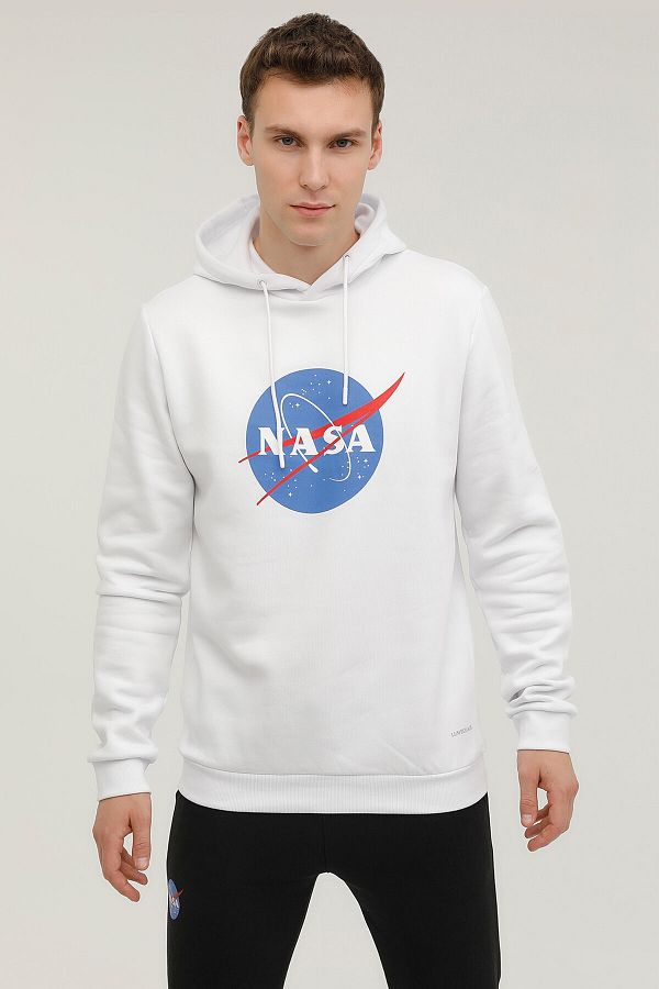 Lumberjack 2w M nasa Logo Hoodie 2pr White Men s Sweatshirt Hooded Trendyol