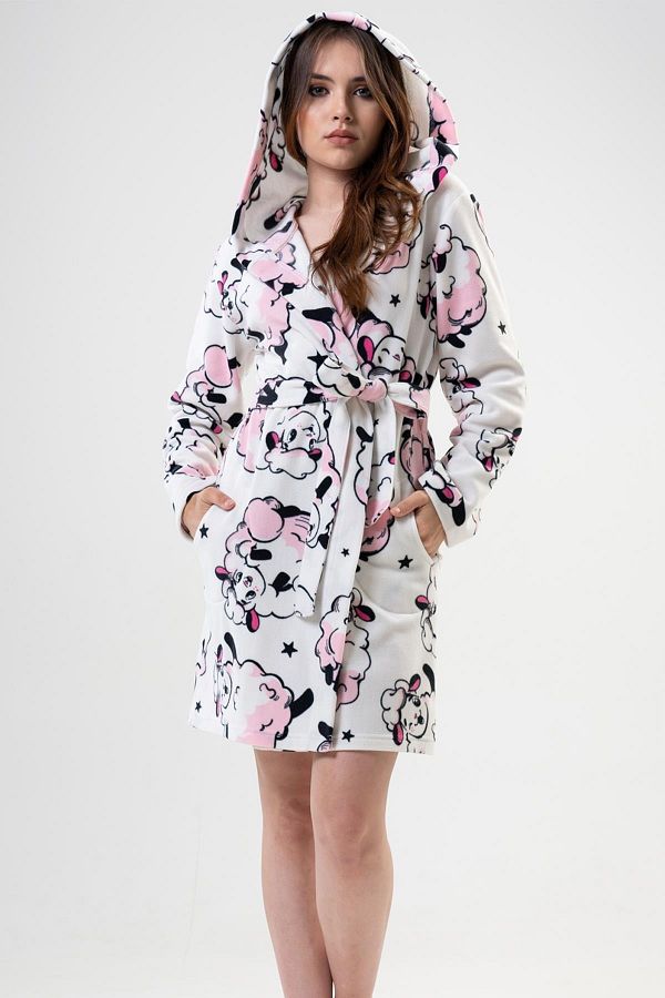 Short white dressing gown on sale