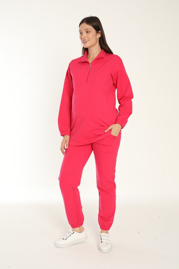 Miss Dünya Lissa-Fuchsia Maternity and Maternity Tracksuit Set 1