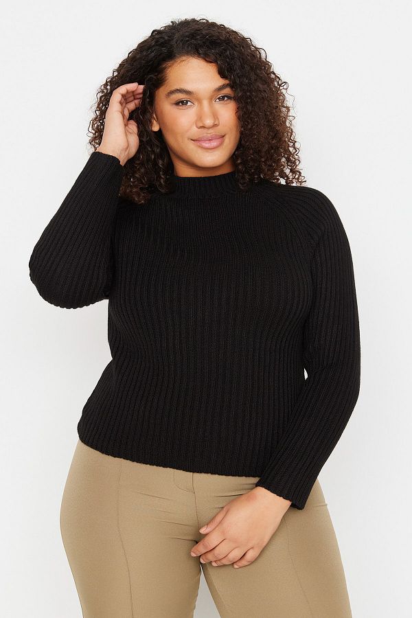 Knot back sweater plus size store