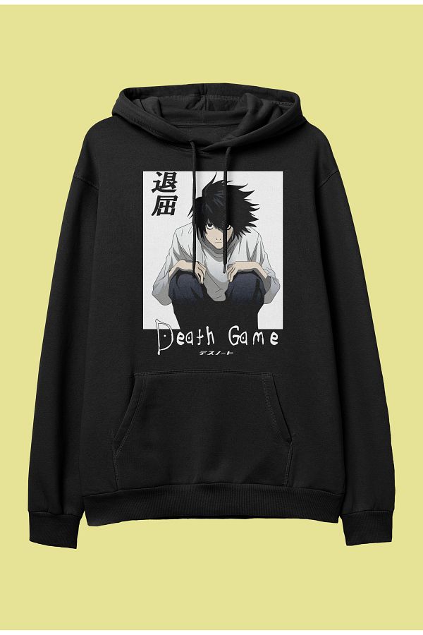 Corvo Oversize Death Note L Anime Character Printed Special Design Hooded Sweatshirt Hoodie Trendyol