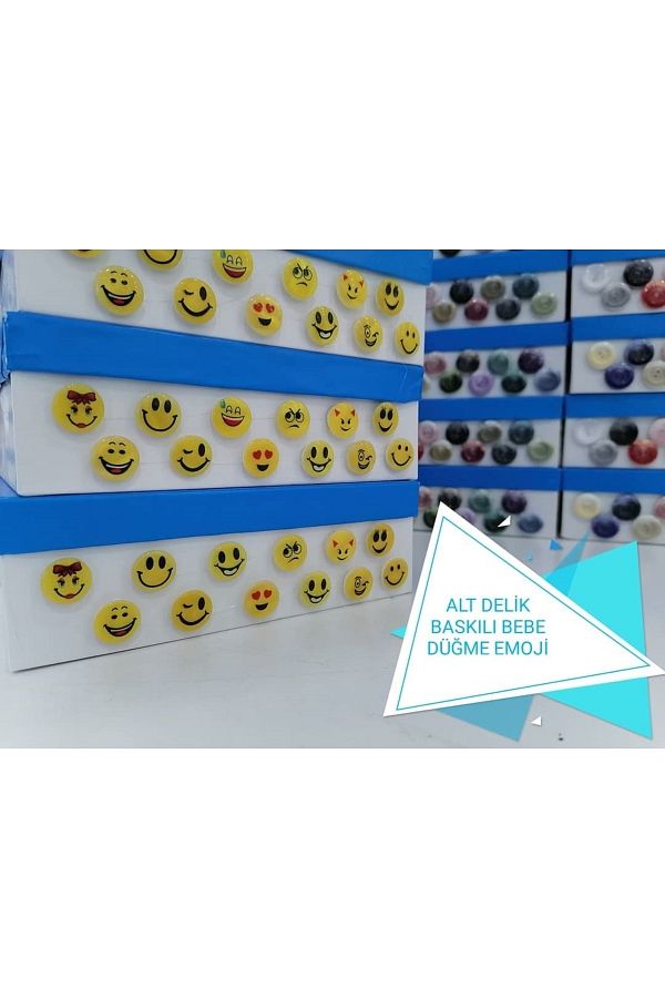 hobim42-Emoji Baby Button Set 12 Models 10 Pieces of Each Model Total 120 Pieces Size: 14 Mm 1