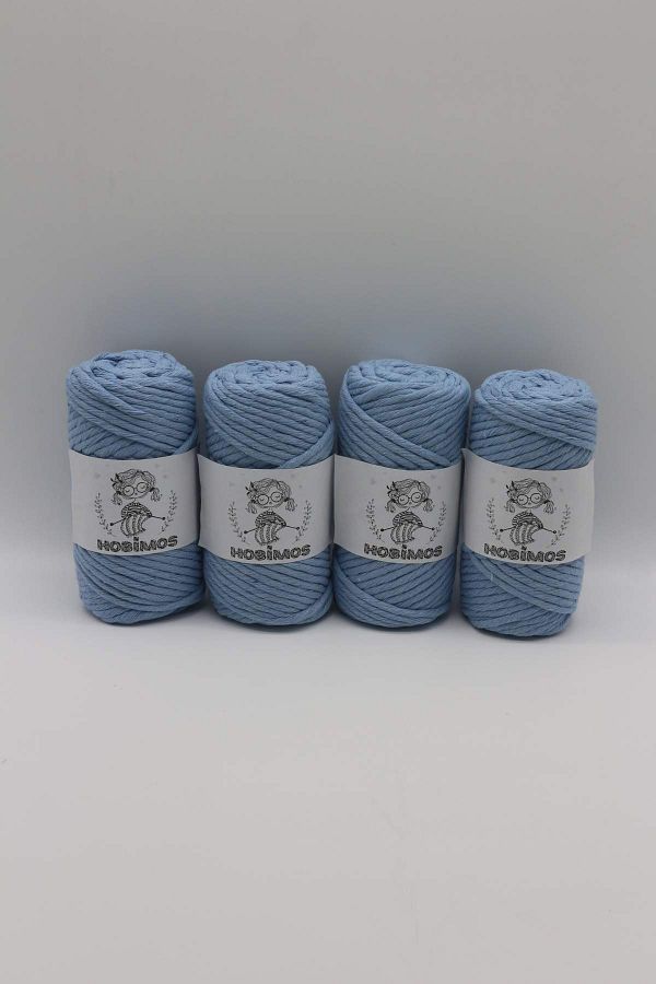 Hobimos-Σχοινί μακραμέ σκάλισμα 3 mm Single Twist 4x250 - 1 Kg Βαμβακερό σχοινί μακραμέ 1
