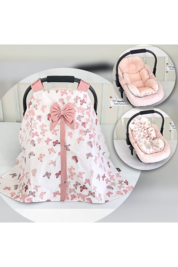 ebabynest Kelebek Serisi Pudra Puset Örtüsü 3'lü Set