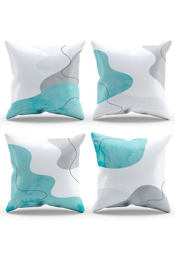 Moud's-Double Sided Printed Undulation Patterned 4-Piece Combination Suede Throw Pillow Cover 1