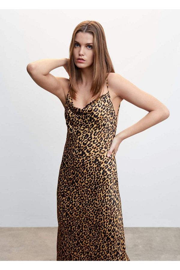 Leopard print flowy dress hot sale