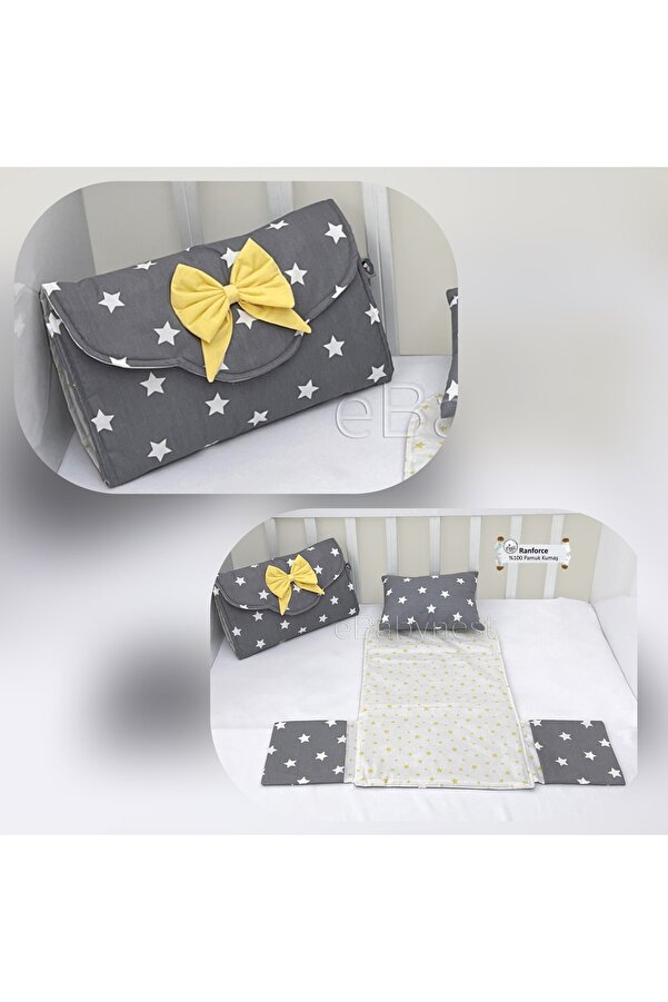 ebabynest Big Star Serisi Gri Sarı Çantalı Alt Açma