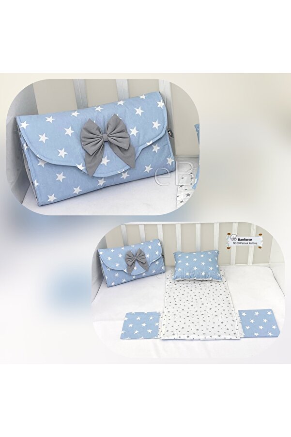 ebabynest Big Star Serisi Gri Mavi Çantalı Alt Açma