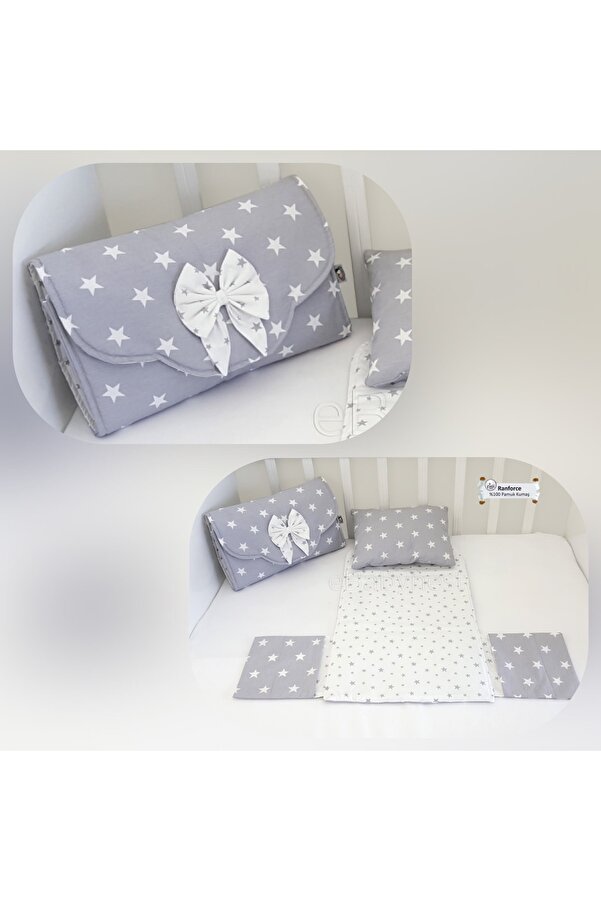 ebabynest Big Star Serisi Gri Beyaz Çantalı Alt Açma