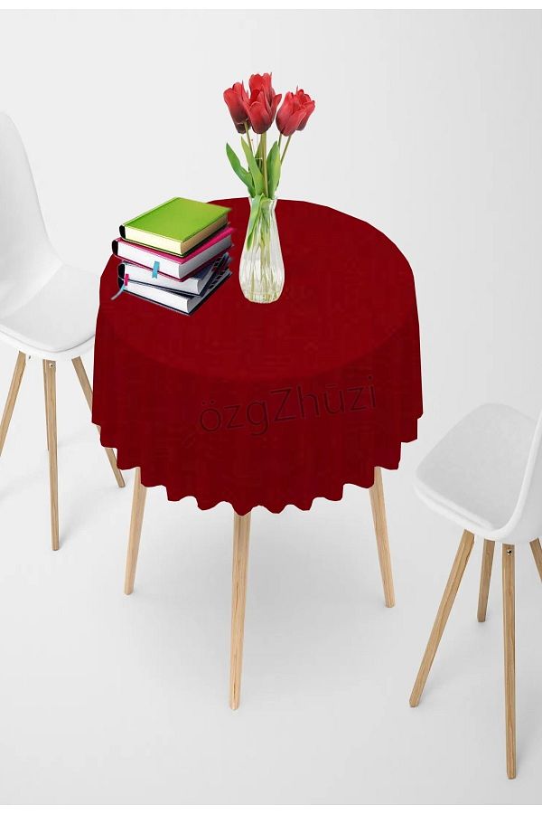 perlina home-New Year's Elegant Red Round Tablecloth Options (Width X Size) 1
