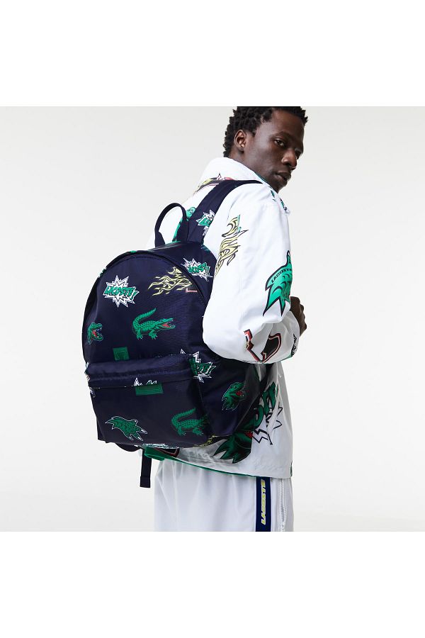 Lacoste Men s Navy Blue Patterned Holiday Backpack Trendyol